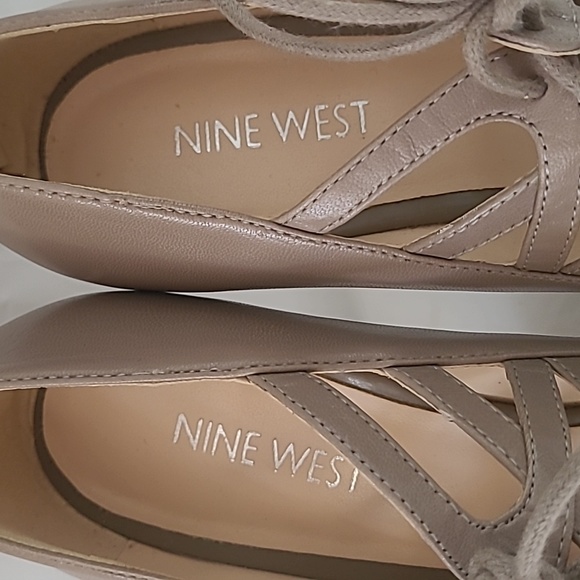 Nine West Sasafraso Woman's Heel | Beige | 7.5 M | Lace Up - Picture 4 of 9